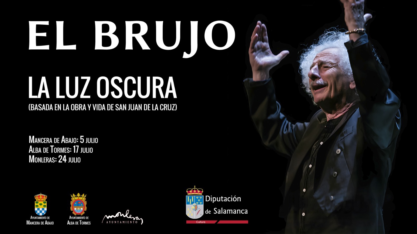 El Brujo en Salamanca durante el espectáculo La luz oscura sobre San Juan de la Cruz